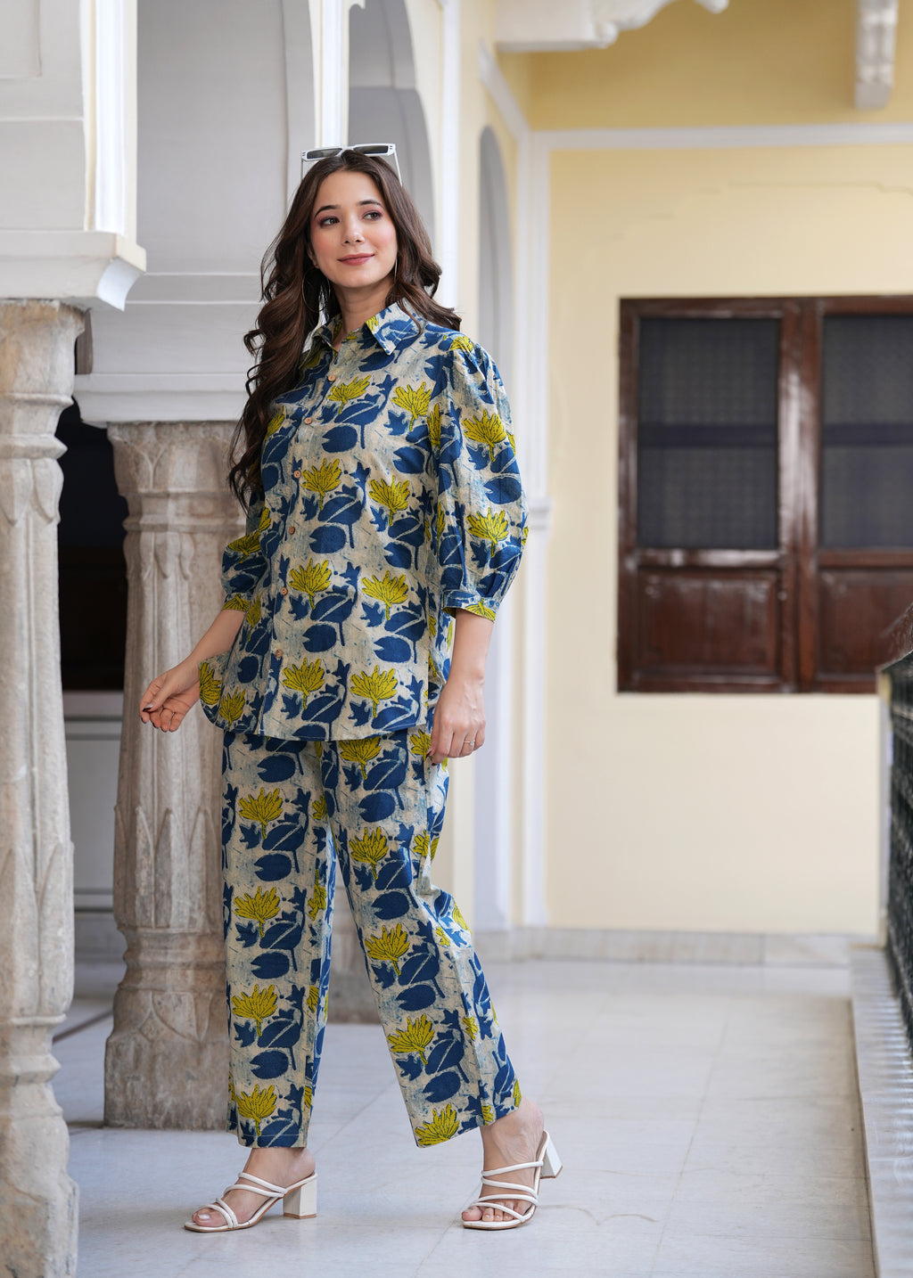 Womens pure cotton printed co-ord set