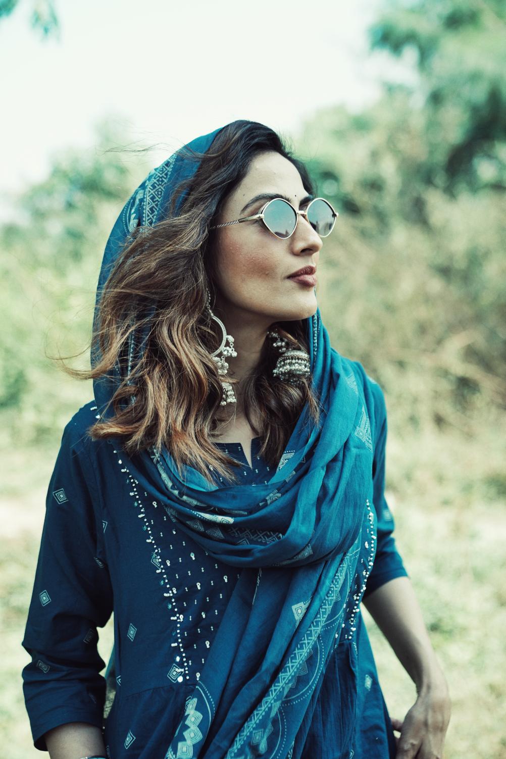 Womens Pure cotton Pleated Pure cotton Kurta Pant Dupatta Set