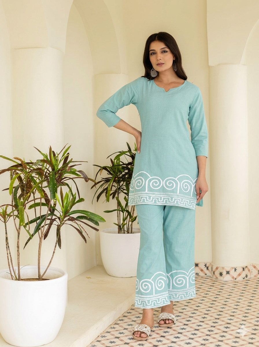 womens pure cotton co ord set