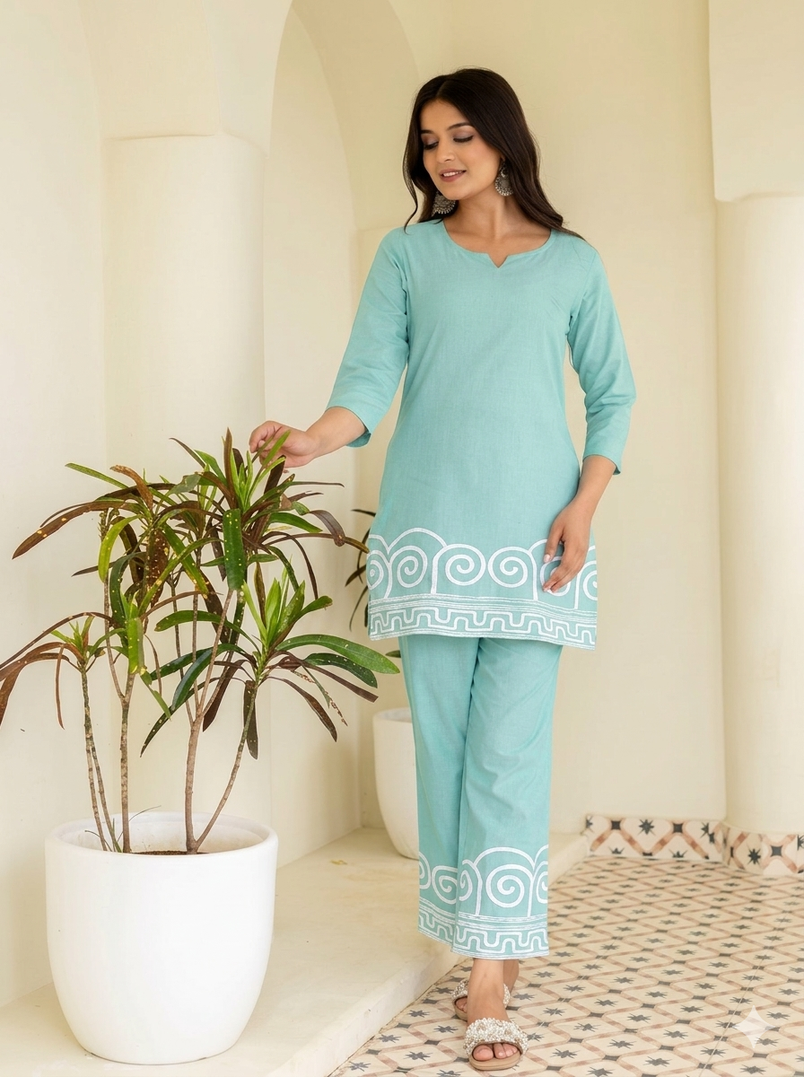 womens pure cotton co ord set