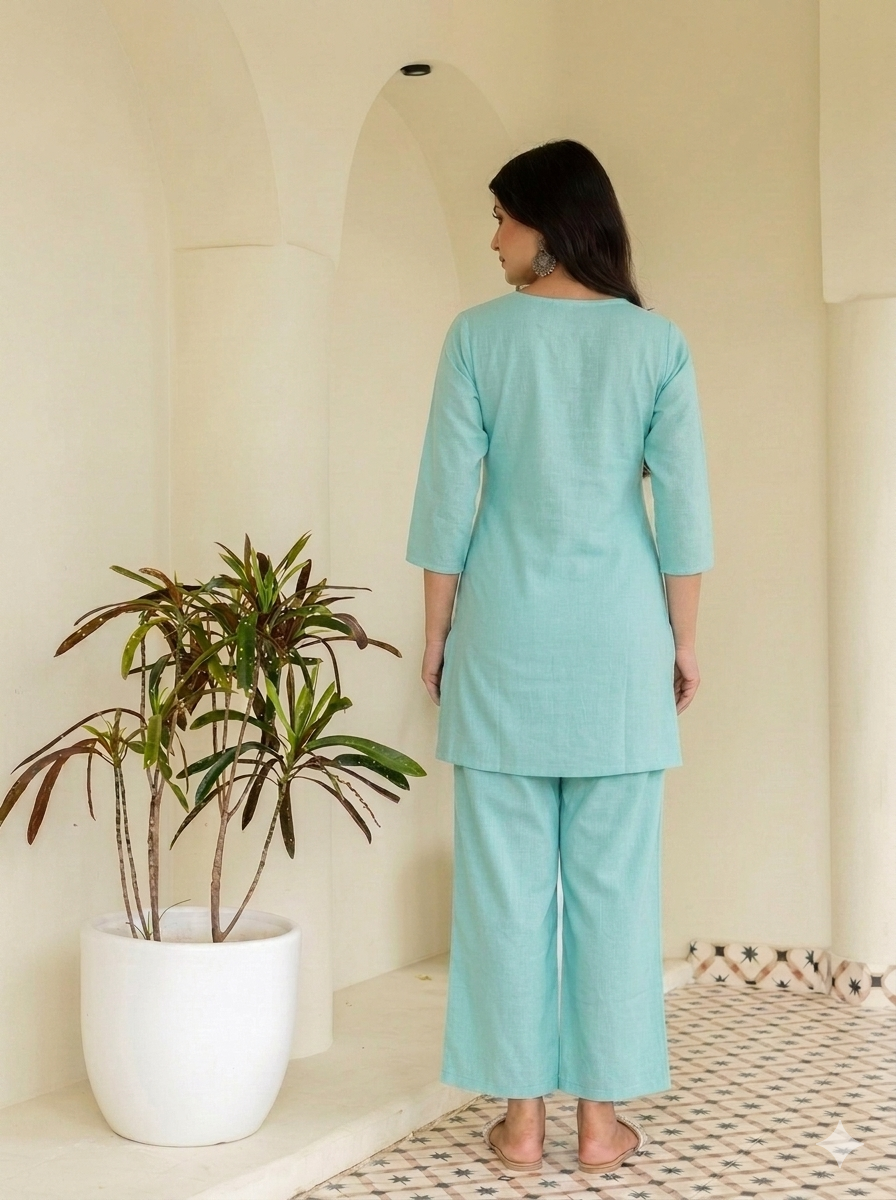 womens pure cotton co ord set