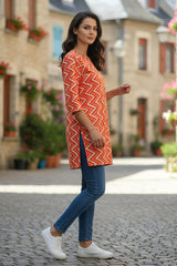 Erisha Womens pure cotton printed short kurtis