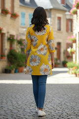 Erisha Womens pure cotton printed short kurtis