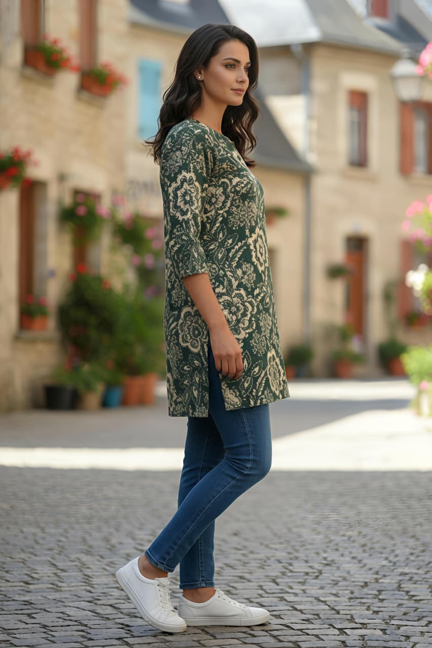 Erisha Womens pure cotton printed short kurtis