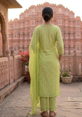women pure cotton kurta pant dupatta set