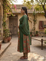 women cotton kurta pant dupatta set
