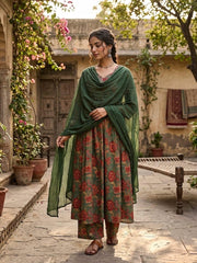 women cotton kurta pant dupatta set