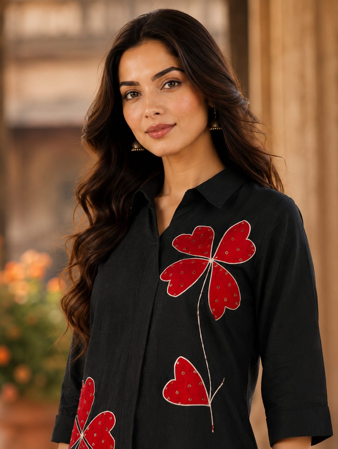 ERISHA Women's Premium Red Embroidered Kurta Pant Set | Designer Ethnic Wear for Women | Festive & Party Wear Kurta Set