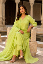 women pure cotton kurta pant dupatta set