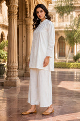 Premium White Cotton Co-Ord Set for Women| Elegant Summer Co-Ord