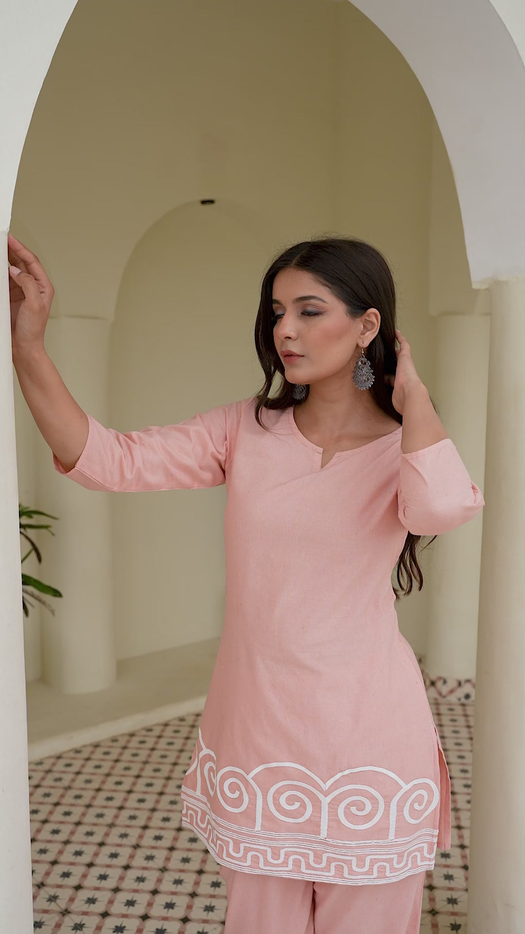 Womens pure cotton  Embroidered Co-ord set