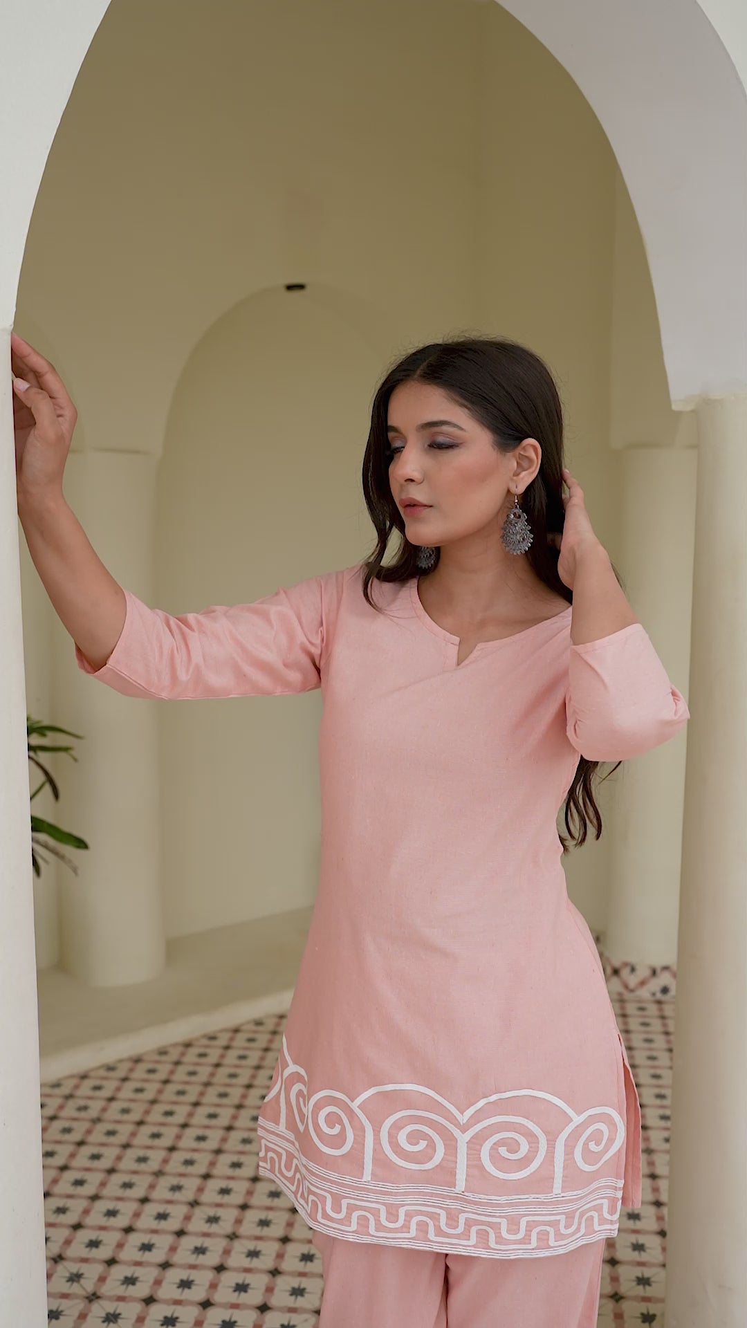 Womens pure cotton  Embroidered Co-ord set